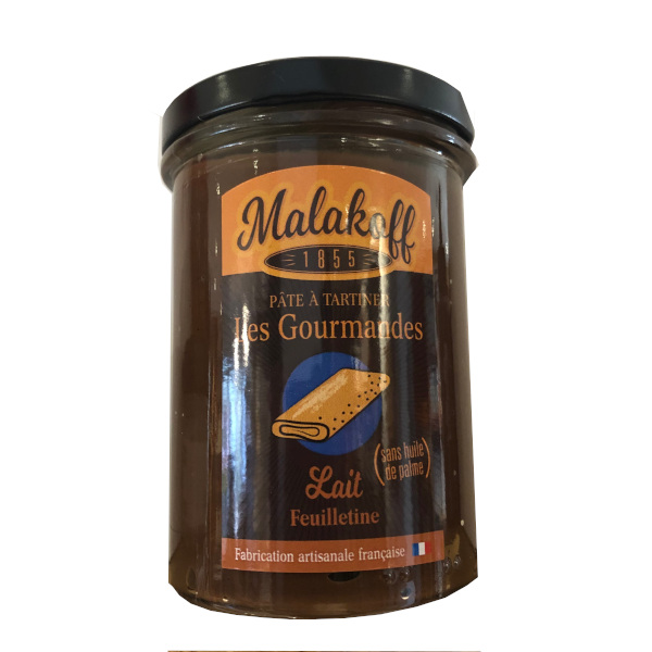 pâte à tartiner au chocolat noir de Malakoff en pot de 240 g sans huile de  palme